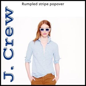 J.Crew Rumpled Stripe Popover Button Down.